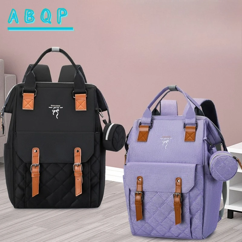 

New Diaper Bag Backpack Solid Color Luxury Fashion Baby Diaper Bag Backpack Large Capacity Multifunctional Baby Bag High Quality