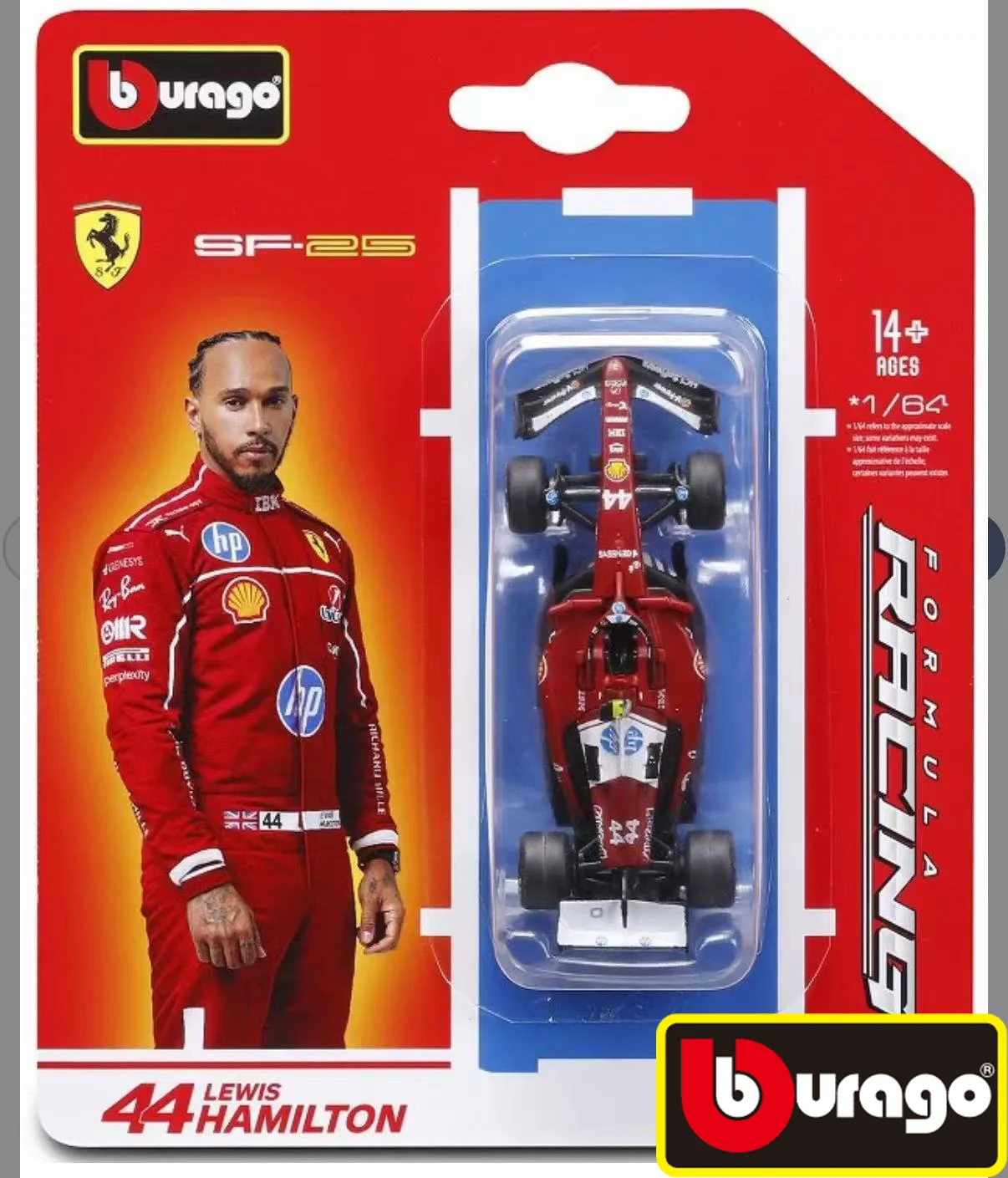 Bburago 1/64 2025 F1 SF-25 Leclerc- # 16 هاميلتون- # 44 RB21 Verstappen- # 1 # 22 MCL39 # 4 # 81 W16 سبيكة مصغرة دييكاست لعبة مجسمة هدية #4