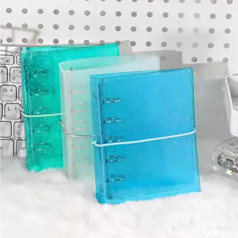 M5 PVC 투명 5 홀 루즈 리프 노트북 레저 커버 핸드북, 휴대용 노트 바인더 플래너, 사무실 문구 용품