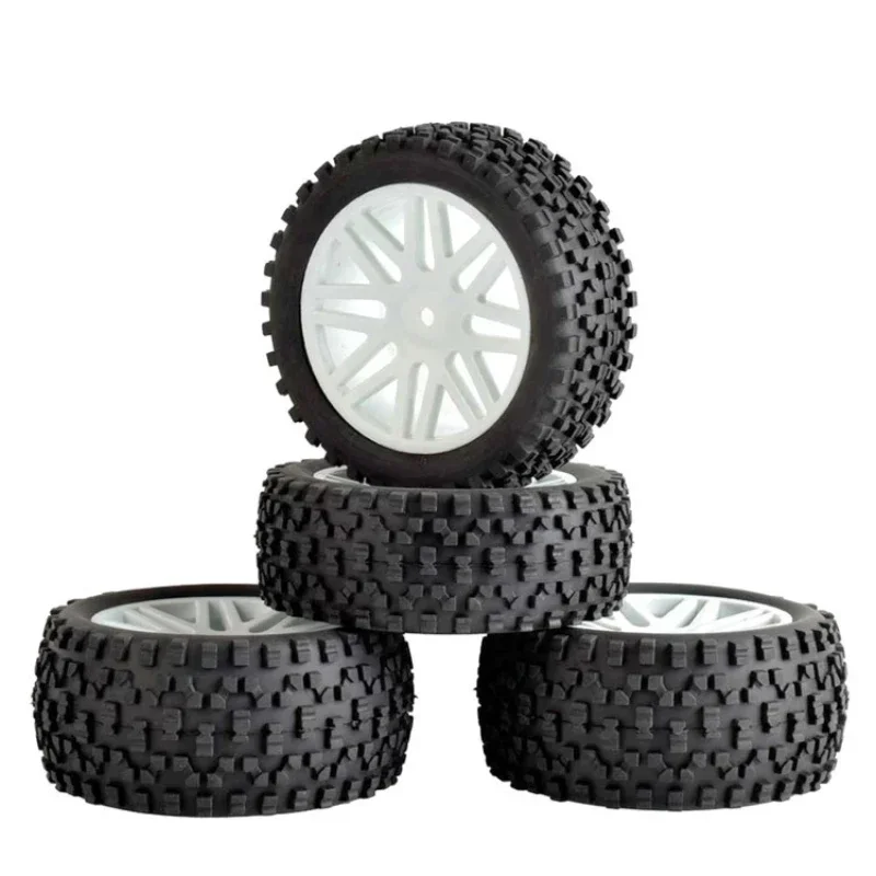 

4pcs/Lot Rubber RC 1/10 Buggy Wheels & Tires 12mm Hex Hub Mount For RC Off Road Car HSP HP