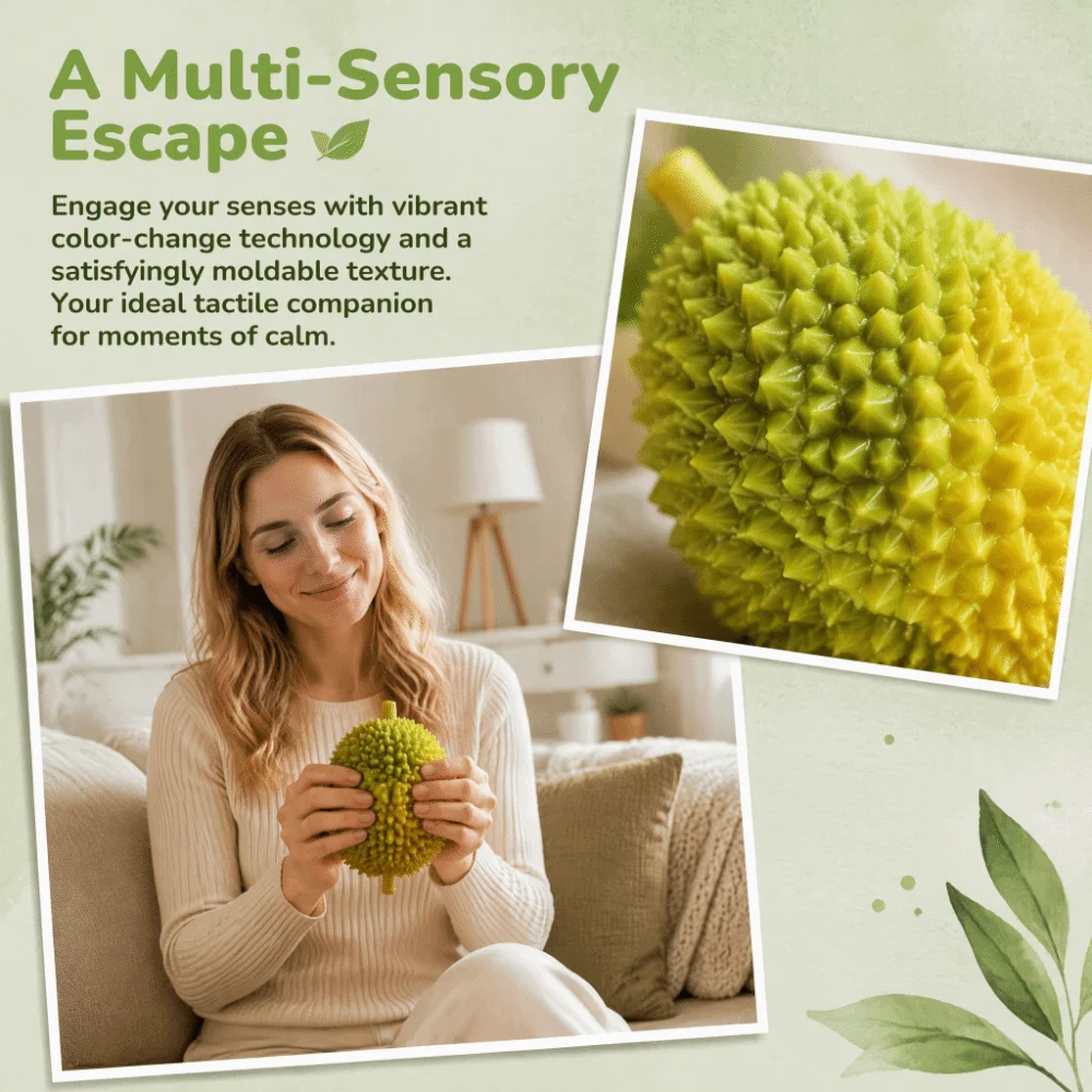 New Color Changing Durian Pinching Slow Rebound Simulation Durian Squeezable Stress Release Mochi Decompression Stress Relief
