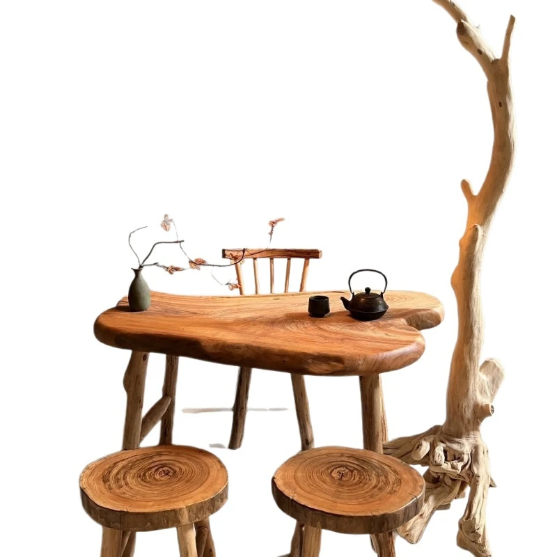 

Modern retro balcony small coffee table tea table small household tatami bed and breakfast wabi sabi