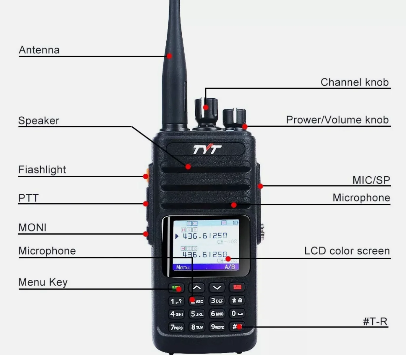 TYT TH-UV8200 Walkie Talkie Dual Band 10W Impermeabile IP67 Radio Amatoriale
