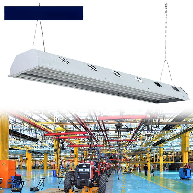 100-277v 347v 480v Dimmable 2ft 4ft 5ft LED Linear High Bay Aisle Lights For Gym Supermarket Factory