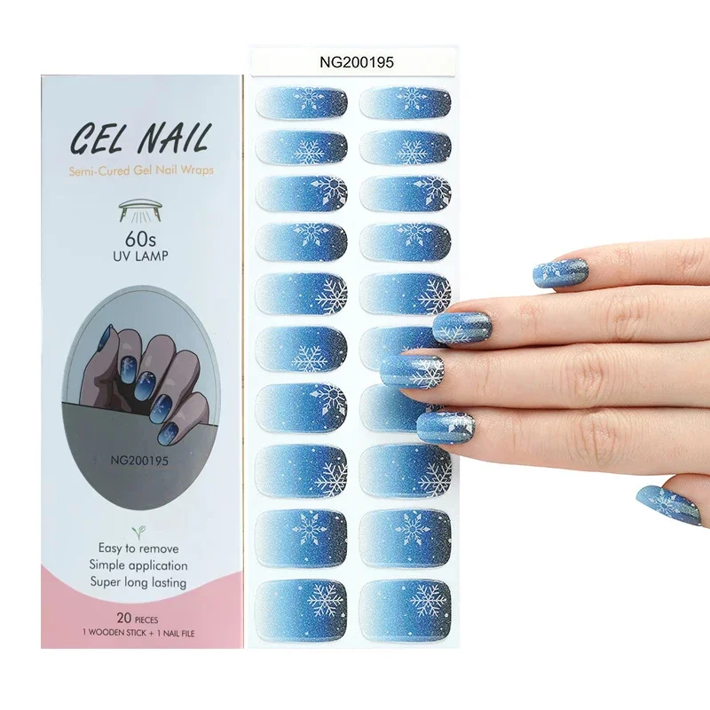 Autocollants pour ongles en gel durci, 20 pièces, structurels ents, rose, nickel é de perles, nude, adhésif, longue durée, nail art