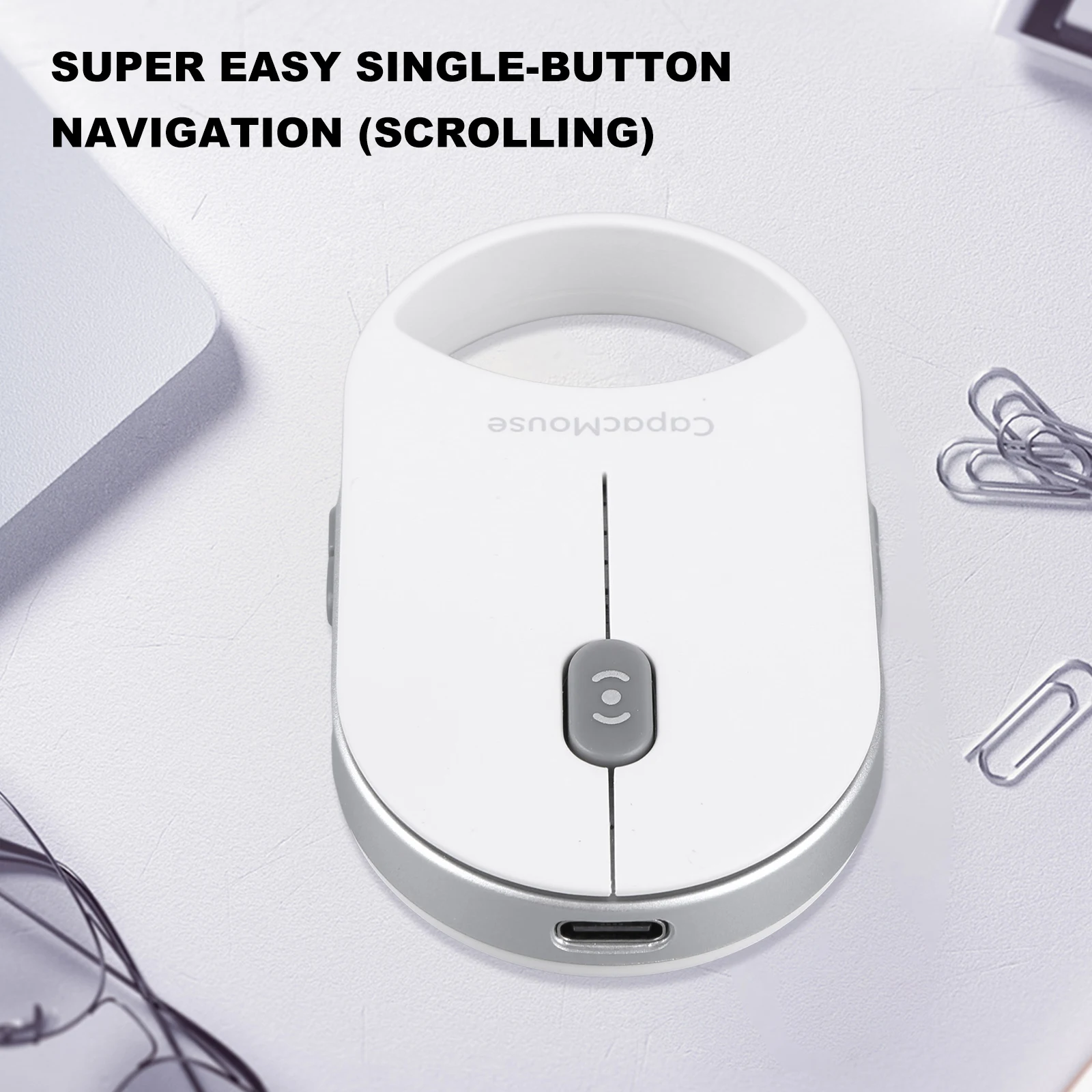 

Ultra Thin Wireless Computer Mouse 3 Mode BT 5.2/2.4G/USB Mini Capacitive Mouse with USB Receiver 4 Adjustable DPI for Laptop PC