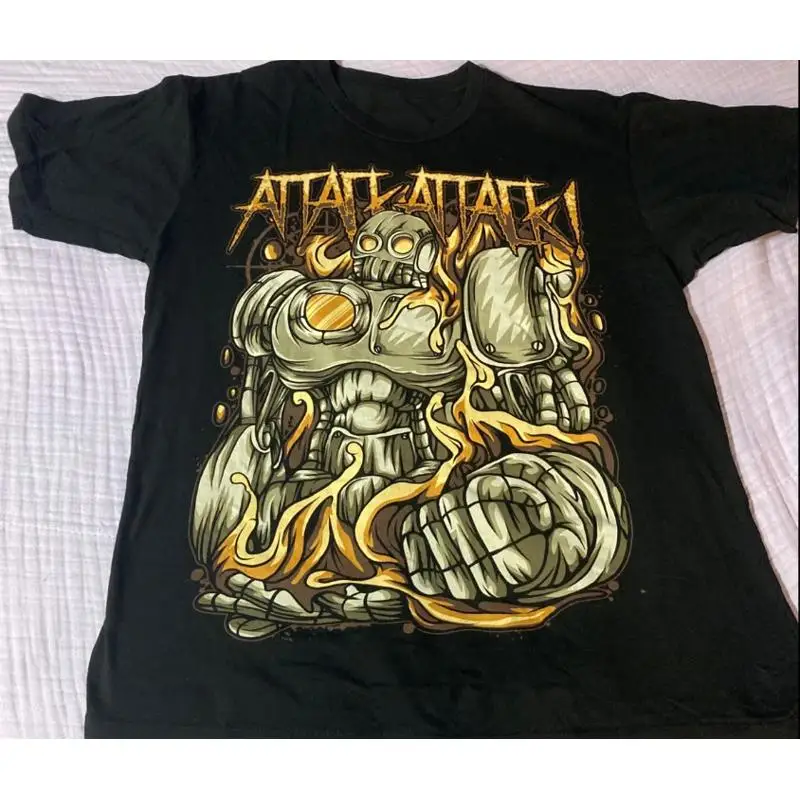 تي شيرت أسود من Attack قطن مقاس كامل S 5Xl Hrc28 #1