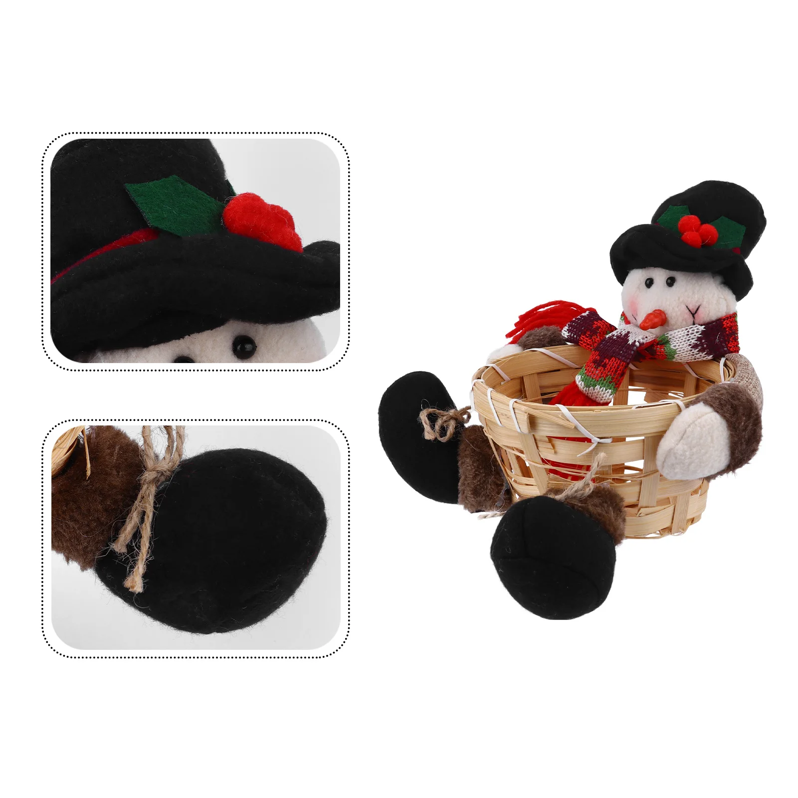 

Christmas Ornament Tabletop Decoration Candy Container Decorative Basket Xmas Desktop Adornment