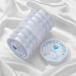 สายเกลียวลูกปัดคริสตัลใสขนาด0.25-0.8มม. สายเอ็นตกปลาแบบไม่ยืดหยุ่นสำหรับกำไล DIY และสร้อยคอเครื่องประดับทำ