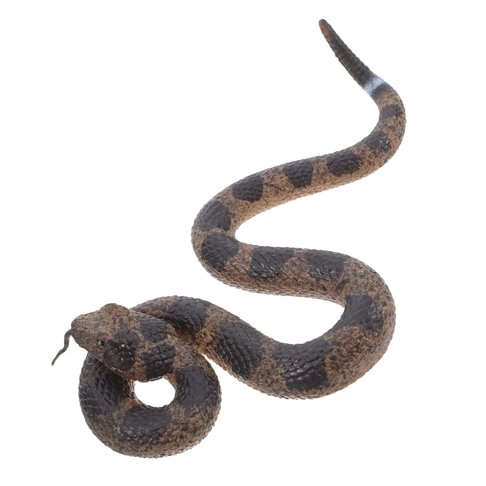 Serpiente de juguete realista, serpiente cascabel de goma suave, accesorio de broma realista, decoración de jardín para Halloween, serpiente de goma que se arrastra.