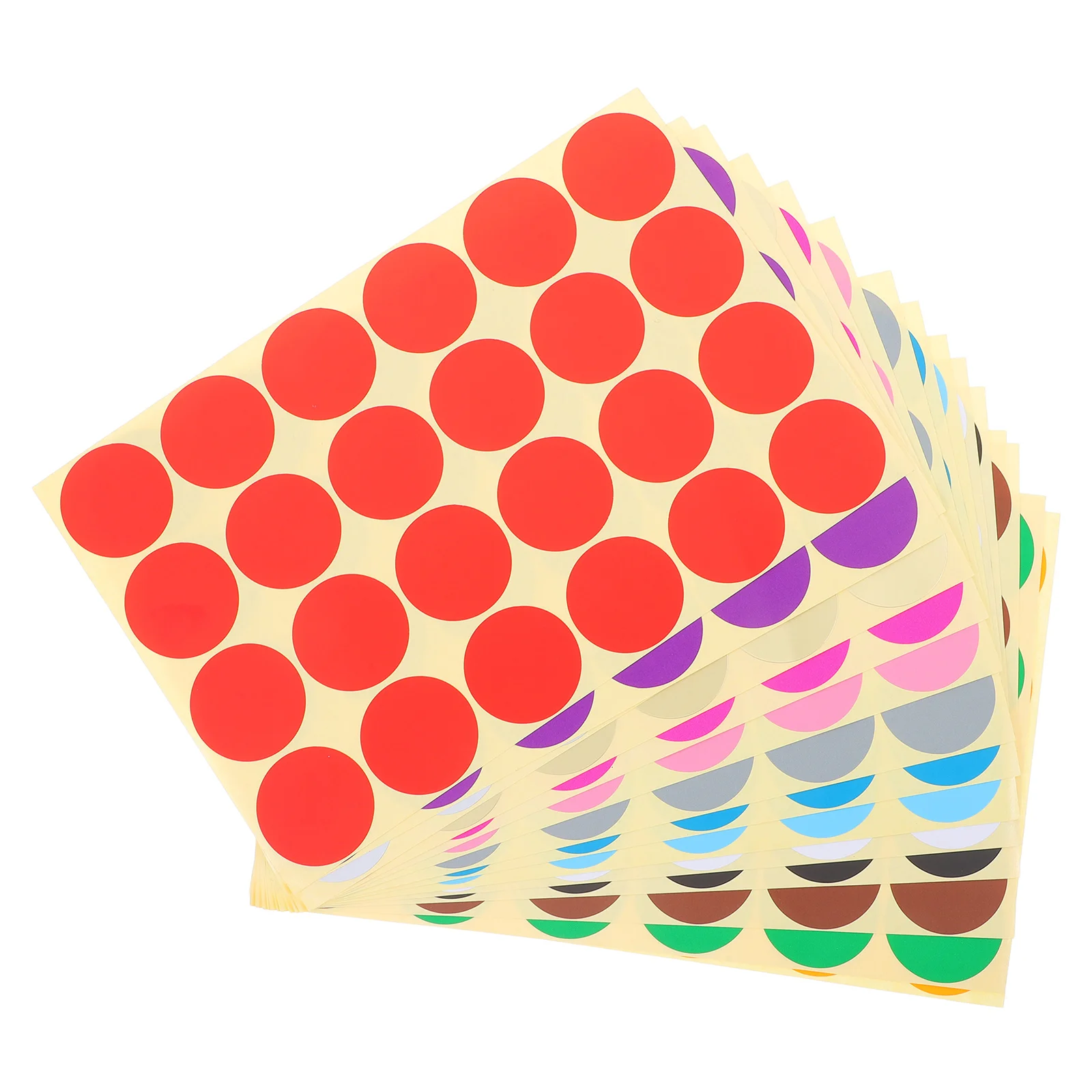 

32 Sheets Color Coded Labels Circle Sticker Round Adhesive Dots 16 Colors File Folder Tags Office Home Classroom Use
