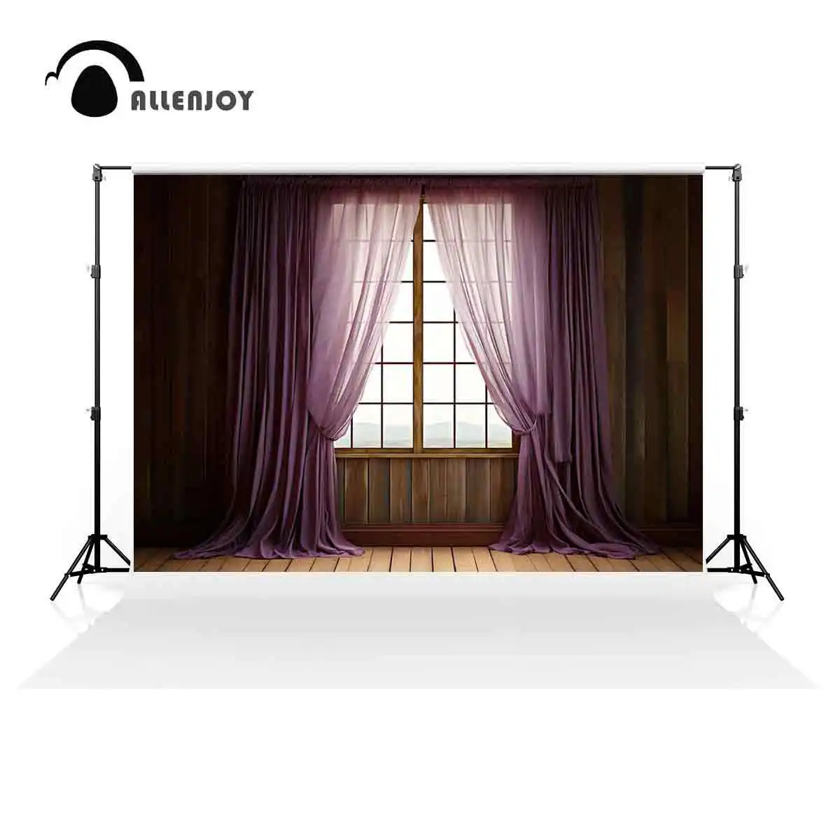 

Allenjoy Purple Barn Curtain Window Photography Backdrop