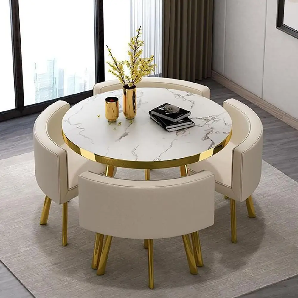 

Compact Round Dining Table Set - Minimalist Small Conference Table, 75cm Diameter x 29.5in Height