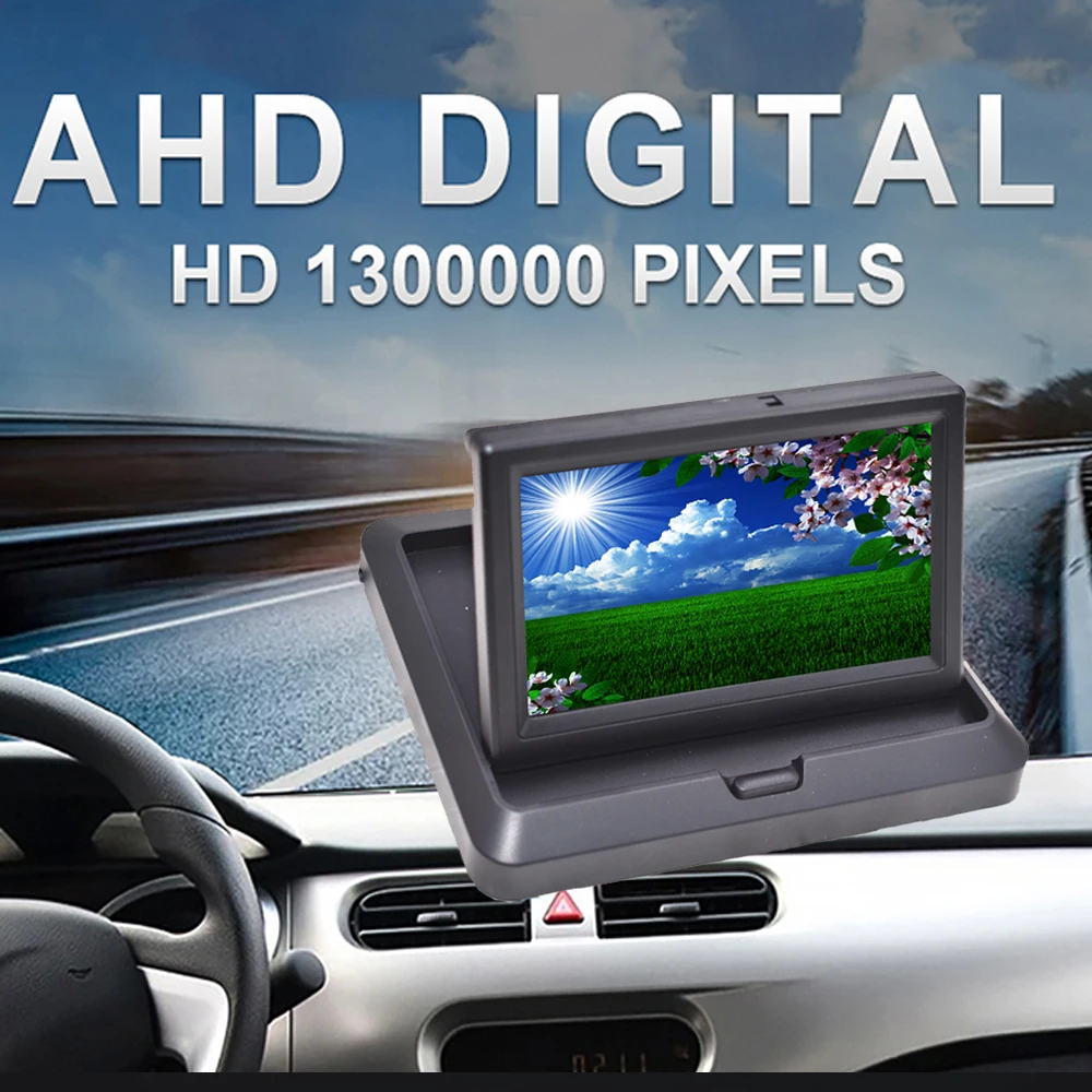 5 Inch AHD Car Monitor 1920*1080P Foldabel High Definition For Starlight Night Vision Vehicle Rear View Camera Reverse