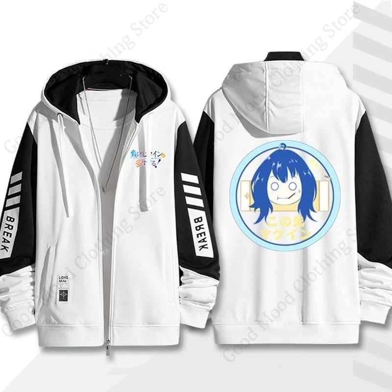Makeine Too Many Losing Heroines Heroines Hoodie Anna Yanami Cute Cartoon Print Zipper Hoodies Too Many Losing Merch Sweatshirt