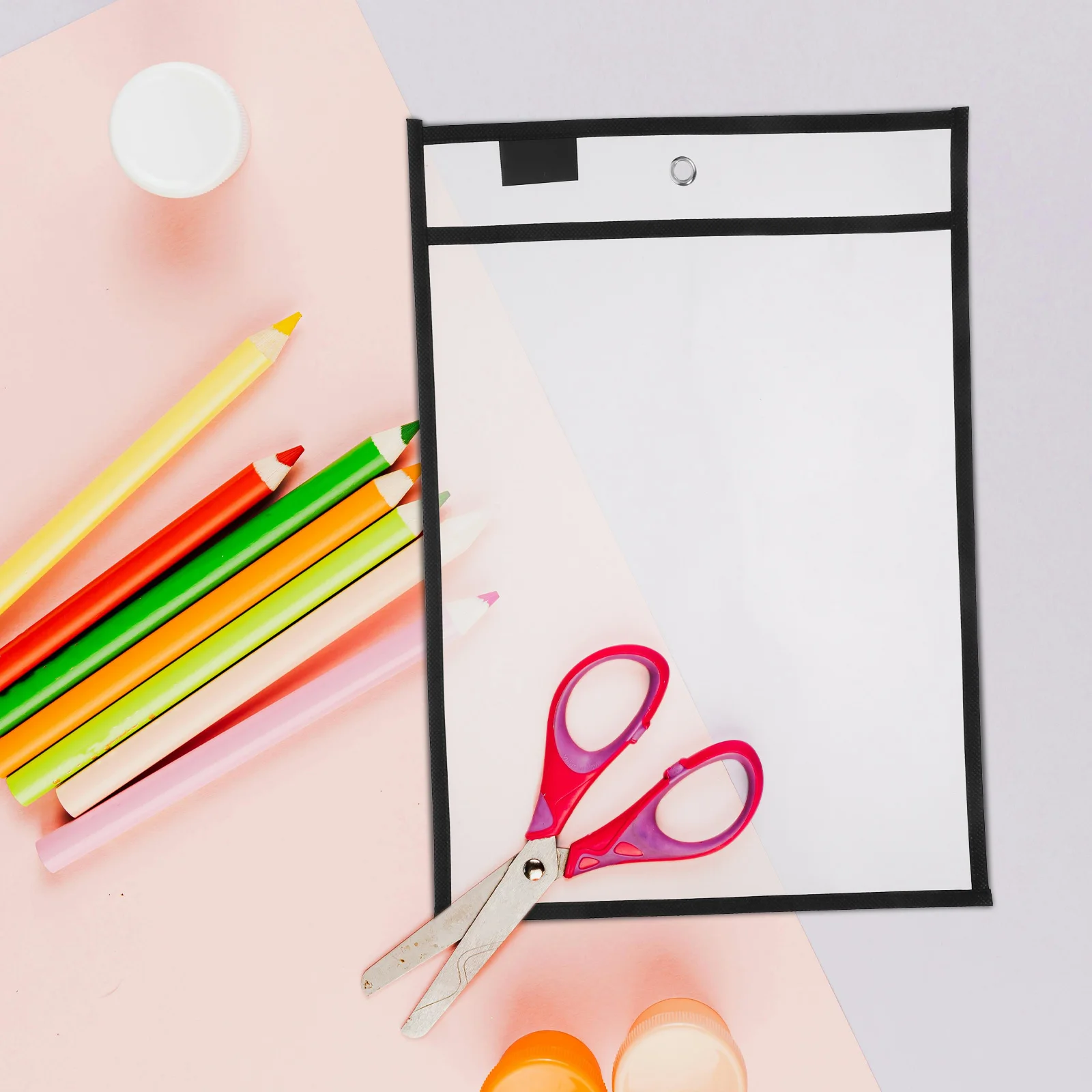 

20Pcs Dry Erase Pocket Clear Plastic Sleeves Reusable Hanging Document Holders Classroom School Office Supplies Organizer