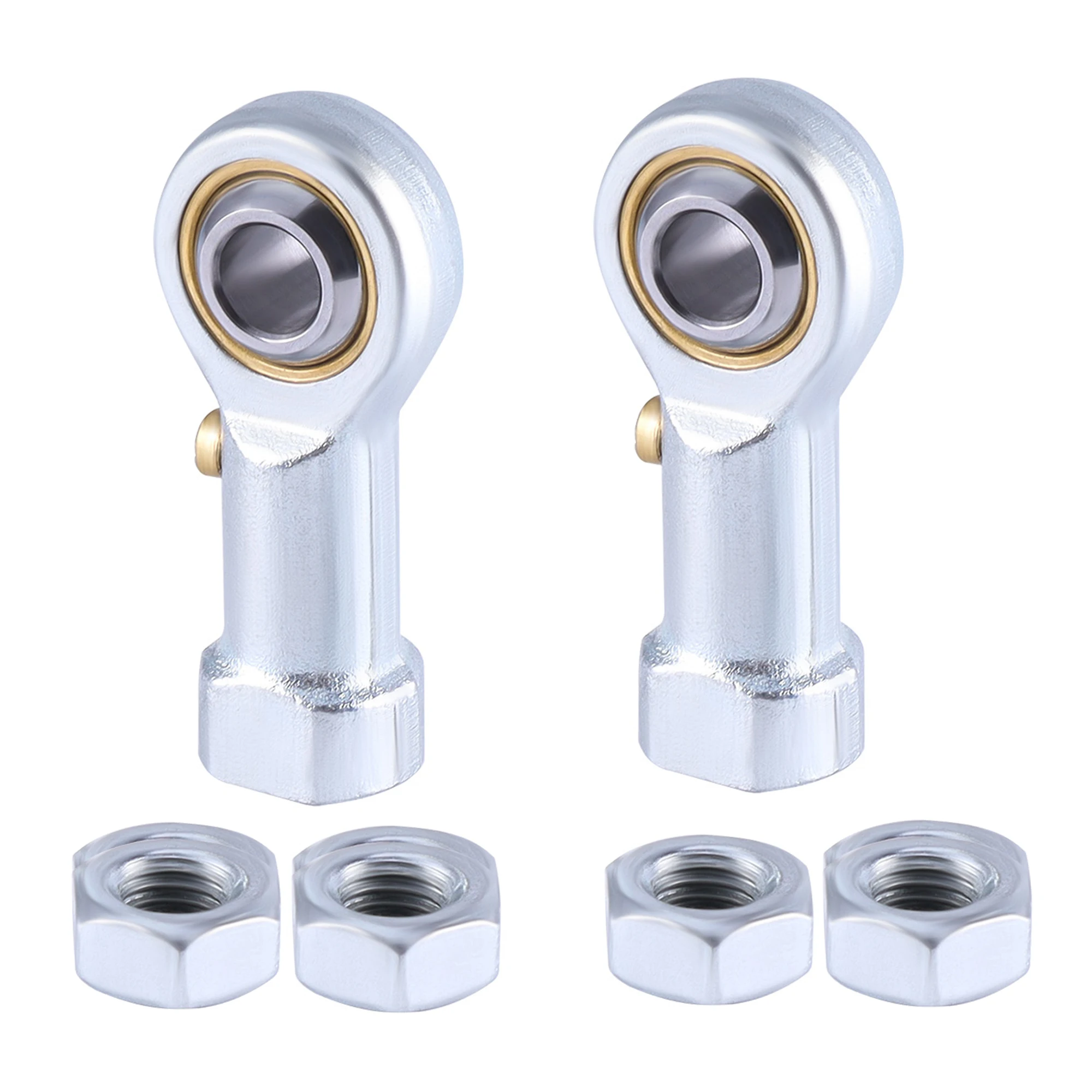 2pcs Ball Joint Metric Rod End Bearing With Nut 1/4-28 Right Hand Thread Rod End Joint Bearing