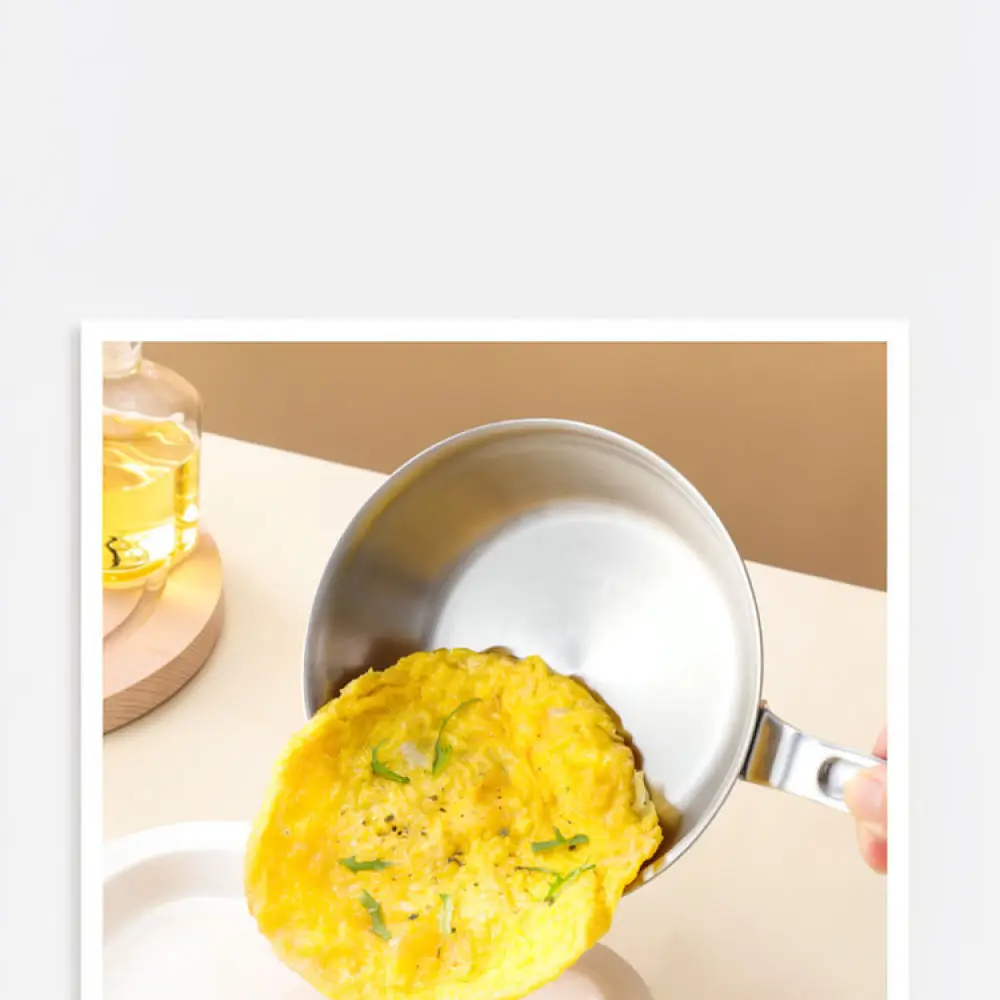 Durable 316 Stainless Steel Skillet Mini Frying Pan Nonstick Egg Cooker For Home Kitchen Induction Gas Stove