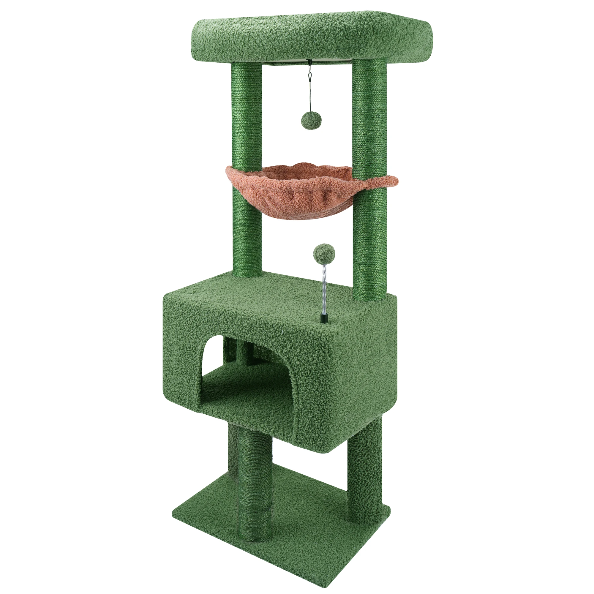 Luxury Style Sisal Cat Tree Space-Saving Climbing Tower Sustainable And Stylish For Enjoyment