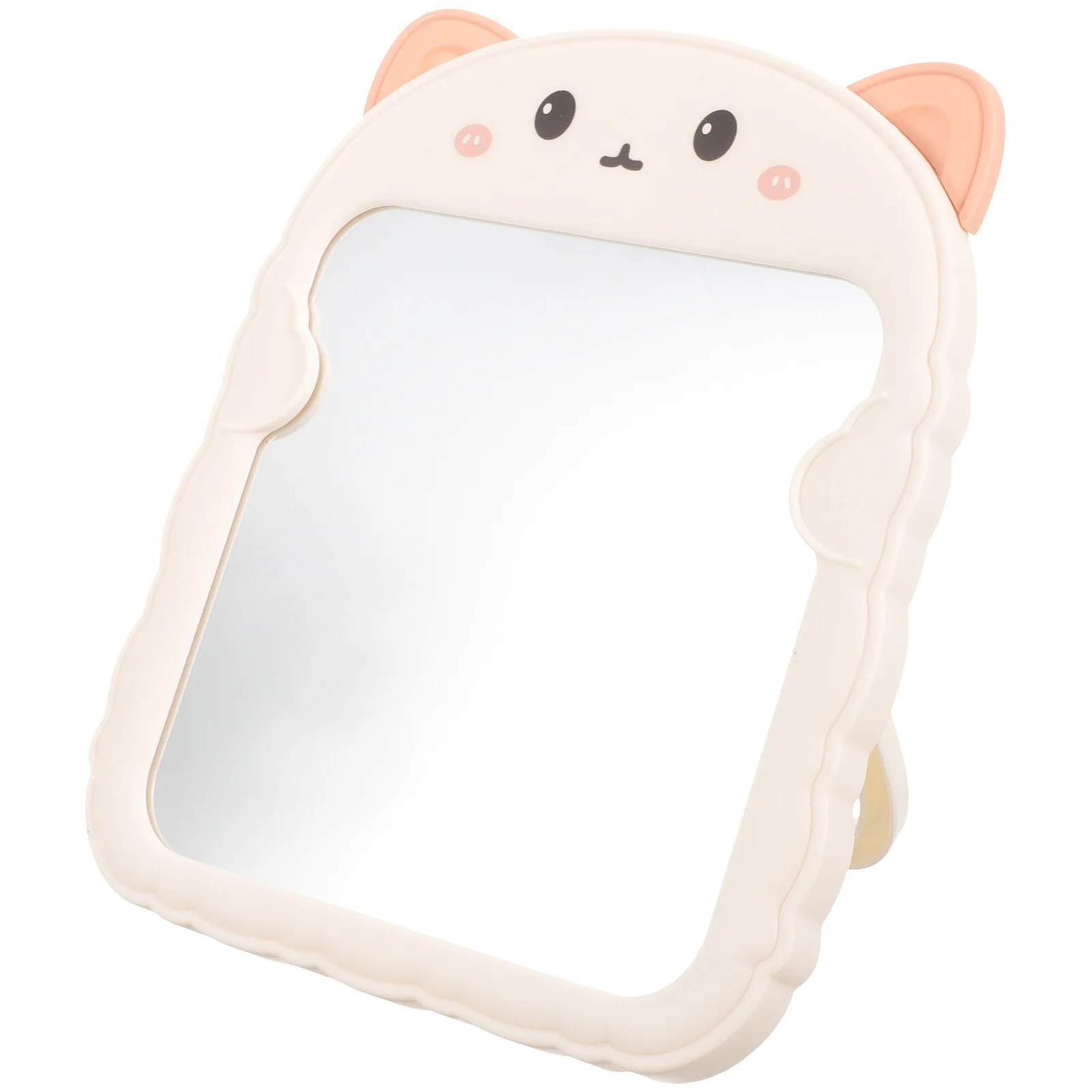 かわいいクマ耳折りたたみ式化粧鏡、携帯用バニティデスクトップトラベルミラー、日常使いに