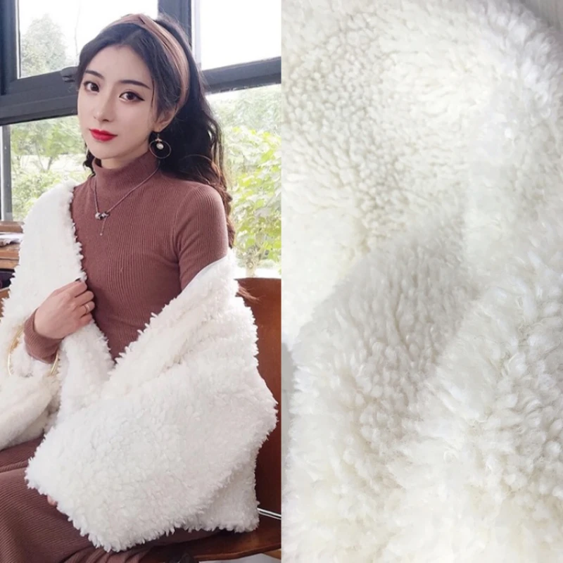 

Imitation Lamb Cashmere Fabric Thickened Plush Fur Jacket Clothing Autumn Winter Australian Curly Wool Lining Cloth