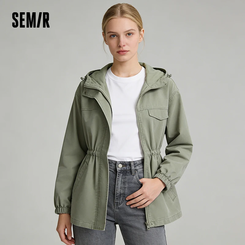 Women's Retro Denim Jacket - Casual Loose Fit with Cinched Waist