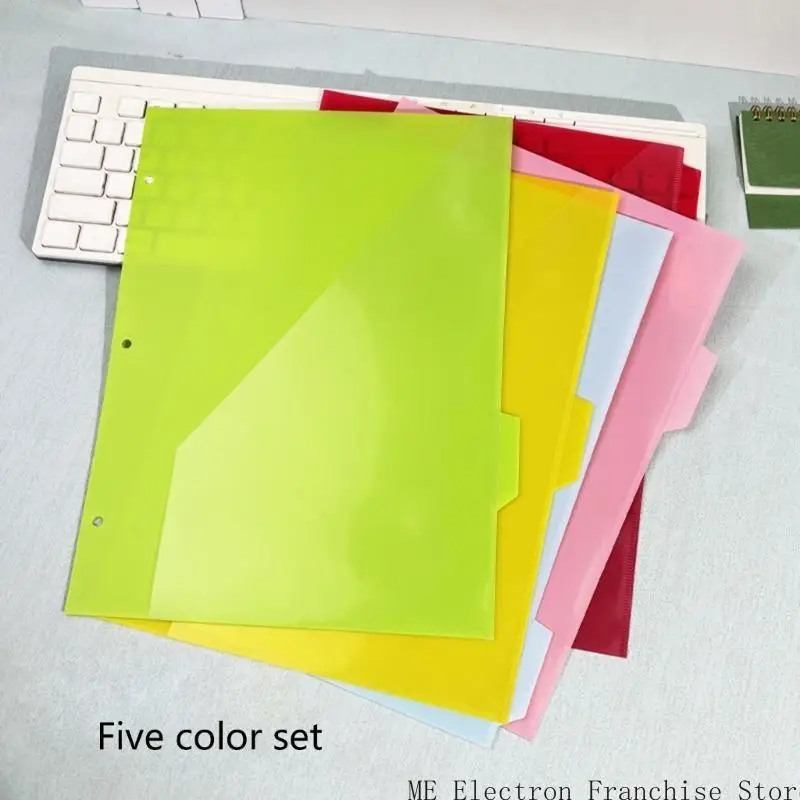 T5EA 5 PCS منظمو المستندات 3 ثقوب مجلدات ملفات فهرس مجلدات الصفحة