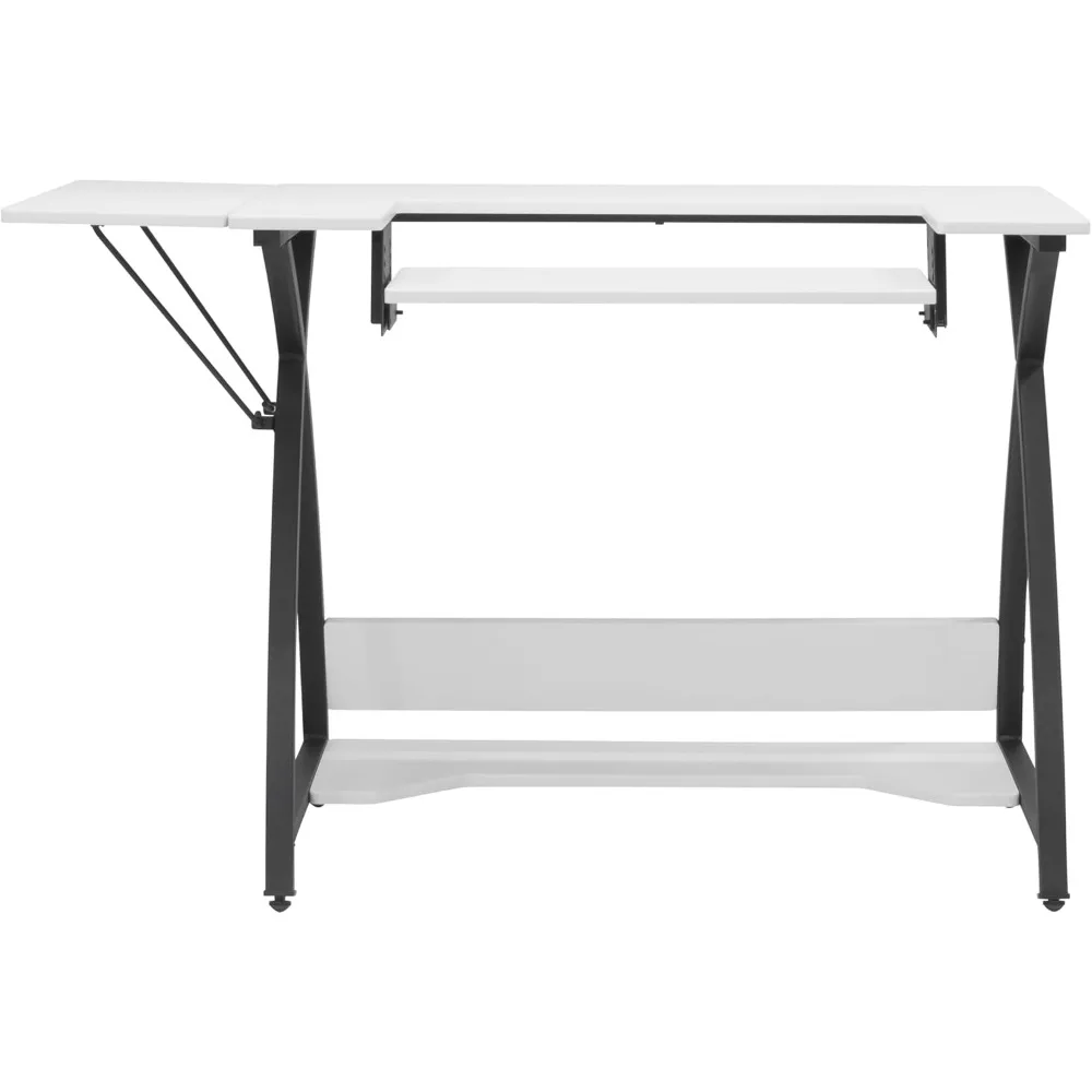 Versatile Hobby and Sewing Table with Side and Lower Storage - Ideal for Computer Use