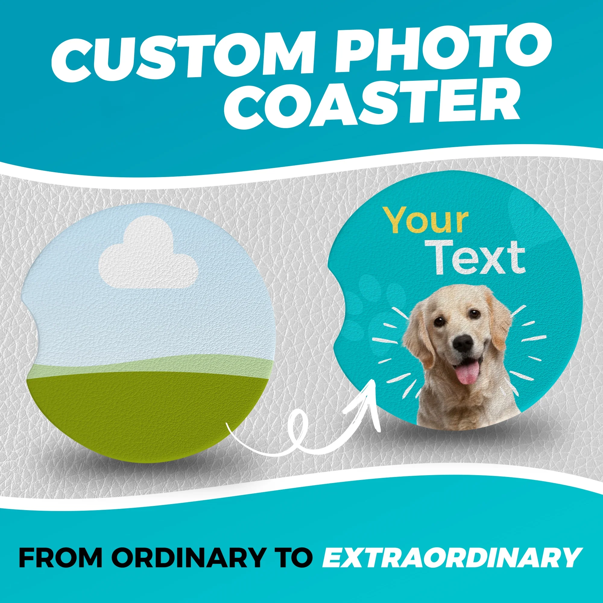 

Customized Dog Coaster Creative Cup Pad DIY Non-slip Pet Table Kitchen Mat Holder Decorations Hot Drink Stand Round