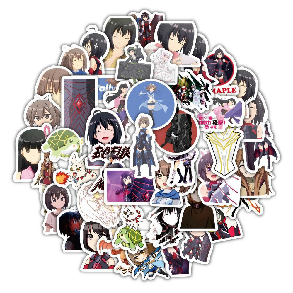 10/30/60Pcs Bofuri Anime Stickers i Don't Want To Get Hurt So I'll Max Out My Defense Sticker Laptop Kawaii Maple Cartoon Decal