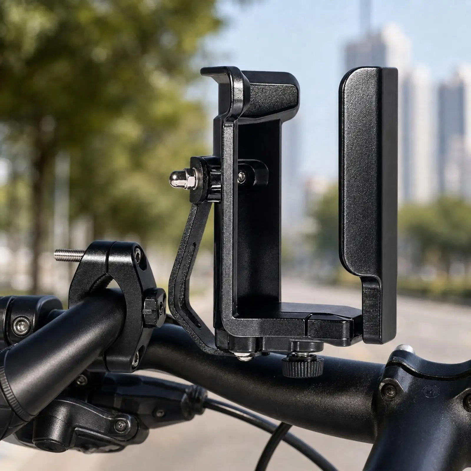 Adjustable Motorcycle Cup Holder Bracket Black Molded Mount Secure Drink Caddy for Riding Scooter Commuting Trips