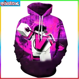 Jogo de desenhos animados Camisola com capuz infantil, pulôver casual esportivo, camisola simples de casal, presente de aniversário ROBLOX Fashion 12 principais vendas blusa do roblox - №4