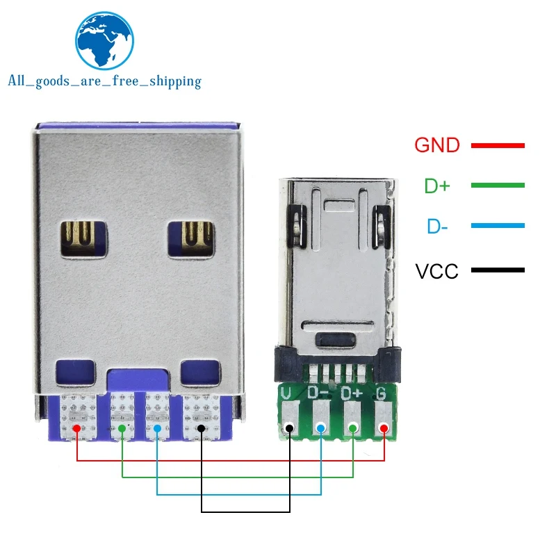 1/5PCS Micro Male P…