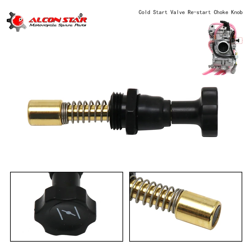 Válvula de Partida a Frio Alconstar - Botão de Retomada de Marcha (Choke Knob) 16046-MEB-671 para Carburador Keihin FCR-MX Flat Slide 28 31 35 37 39 41