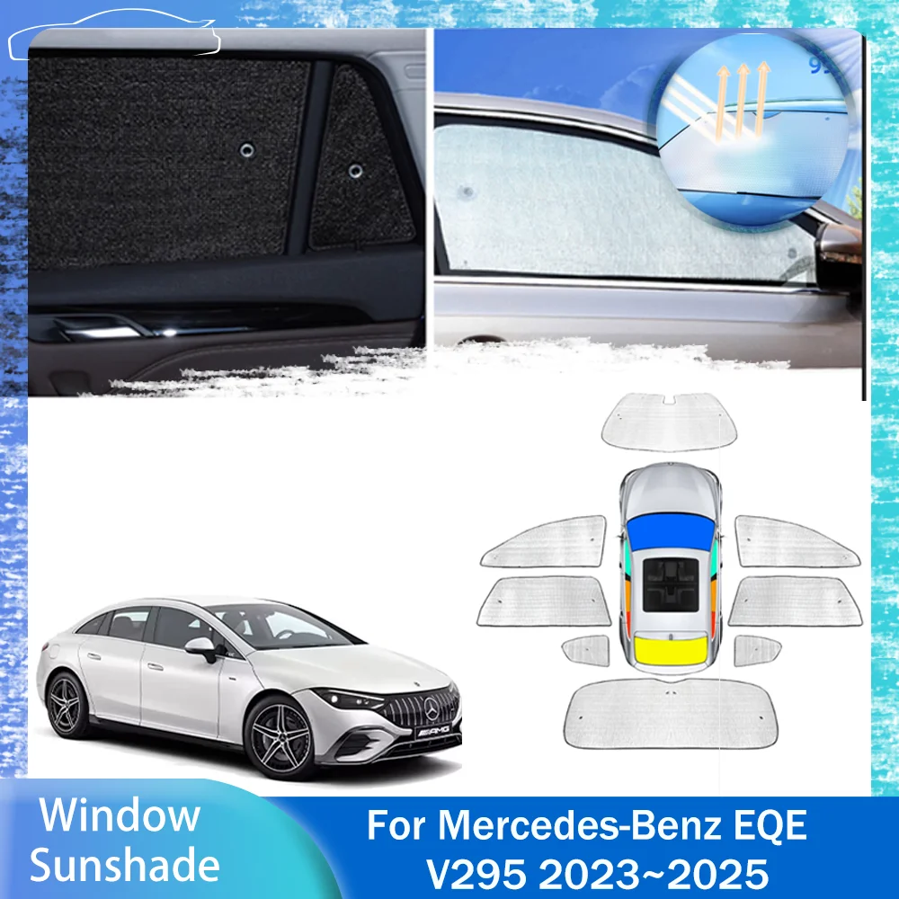

Для Mercedes-Benz EQE V295 2023 ~ 2025 2024 автомобильный солнцезащитный козырек для мансаря, боковое окно, лобовое стекло, солнцезащитный козырек, аксессуары для зонтиков