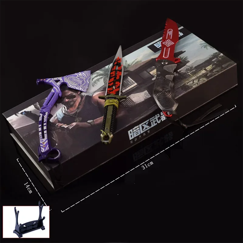 

Arena Breakout Game Peripherals Weapon Model 3pcs Gifts Box All Metal Knife Toy Sword Cosplay Figure Ornament Gifts Collections