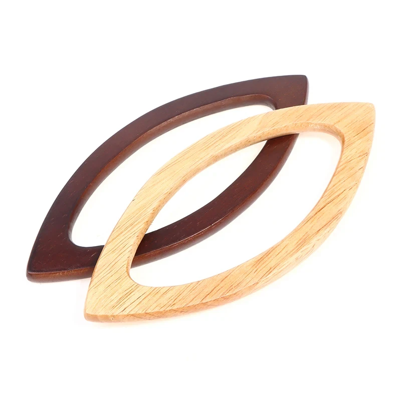 1pcs 20cm Solid Wood Eye Shape Handle For Bag Crochet Handbag Wood Frame Replacement Straps Knit Purse DIY Bag Wallet Accessory