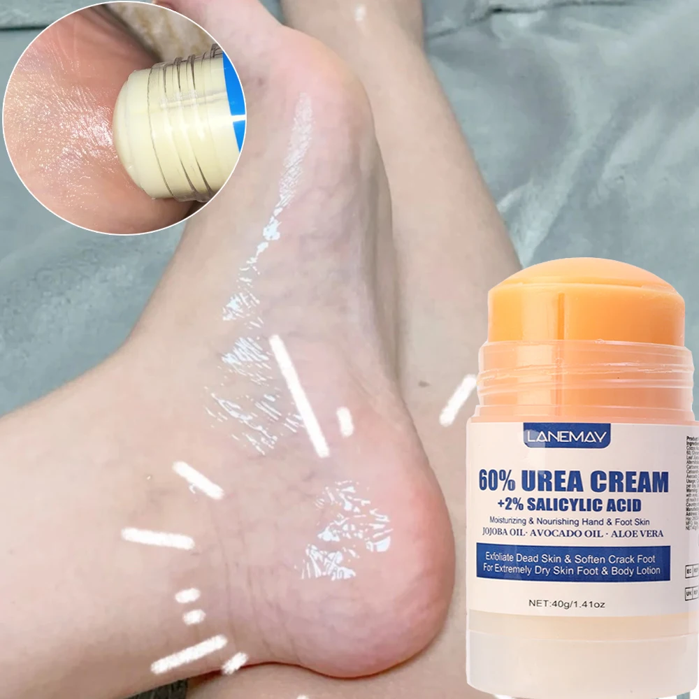 60g Feet Cream Stick for Dry Rough Cracked Feet Heel Remobing Callus Foot Cream Stick Preventing Cracking Moisturizing Dry Foot