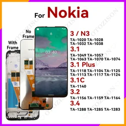 LCD With Frame For Nokia 3.4 3.2 3.1C 3.1 Plus 3 N3 Display Screen Touch Digitizer TA-1288 TA-1156 TA-1140 TA-1118 TA-1049 LCD