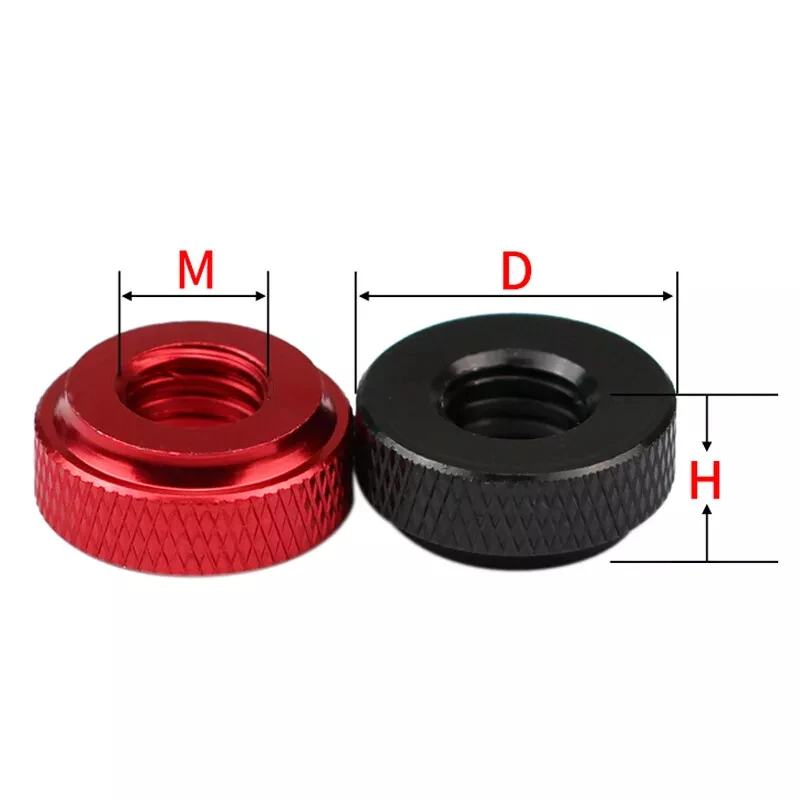 1PCS M5 M6 M8 M10*D20 D25 D30mm Aluminum Knurled Thumb Nut Through Hole Hand Step Nuts Screw