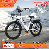 SAMEBIKE RS-A01 Electric Bike 750W Powerful Motor 48V14AH Battery City Commuting E-bike 26-inch Tire Mountain Electric Bicycle