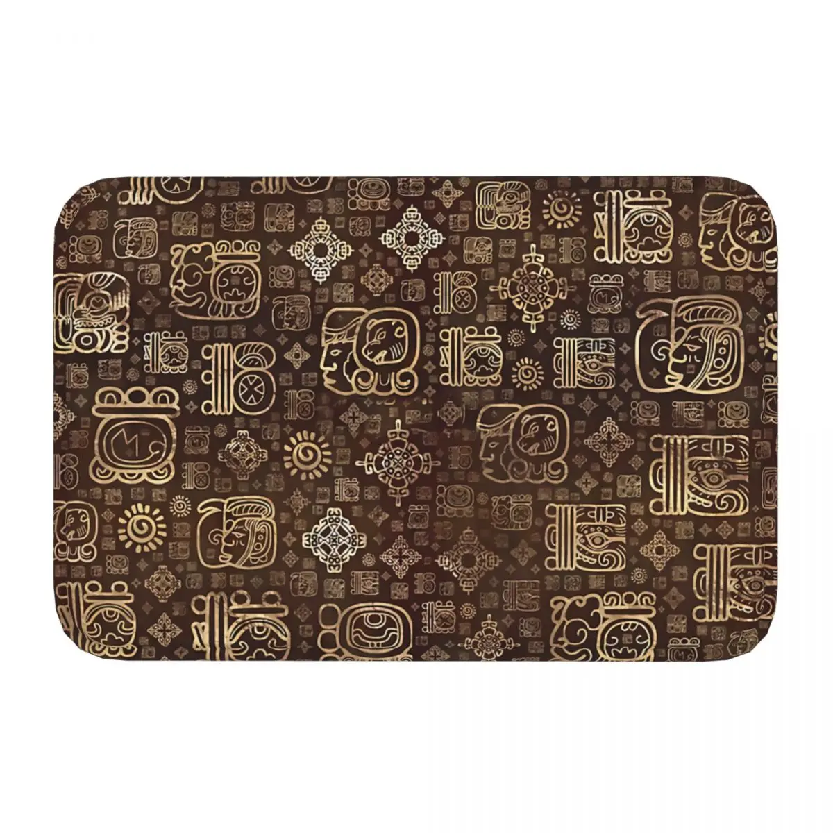 Anti-Slip Doormat Bath Mat African Mayan Glyphs And Ornaments Floor Carpet Welcome Rug Indoor Decorative