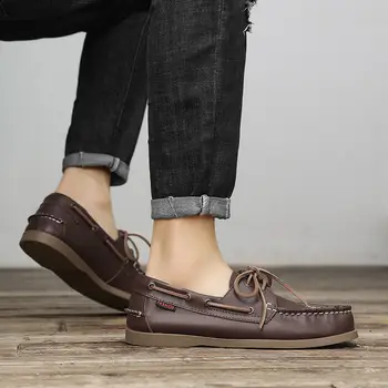 全新男士休閒皮鞋,時尚雙扣樂福鞋,男士一腳蹬板鞋,牛津鞋,春季優雅平底鞋 10 最佳銷售 樂福鞋奢華 - №4