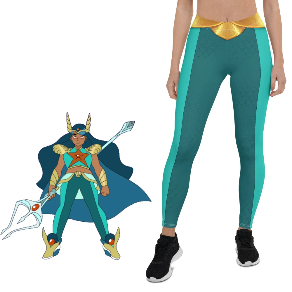 She-Ra and the Princesses of Power Mermista Cosplay Costumes Mermista Pants Leggings Sports Pants Halloween Carnival Yoga Pants