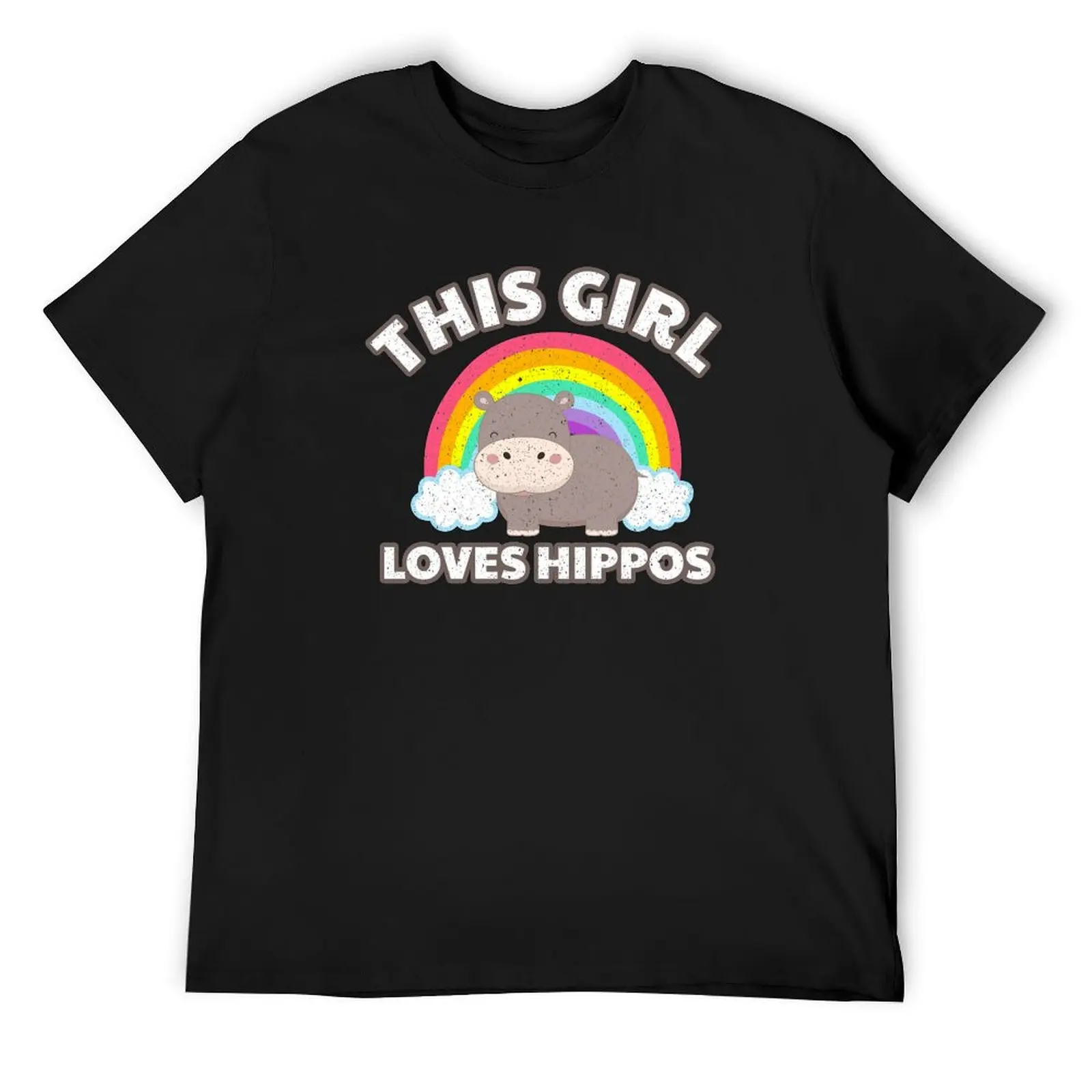 Funny Hippopotamus This Girl Loves Hippos Womens Hippo Gift T-Shirt summer tops tops mens designer t shirt