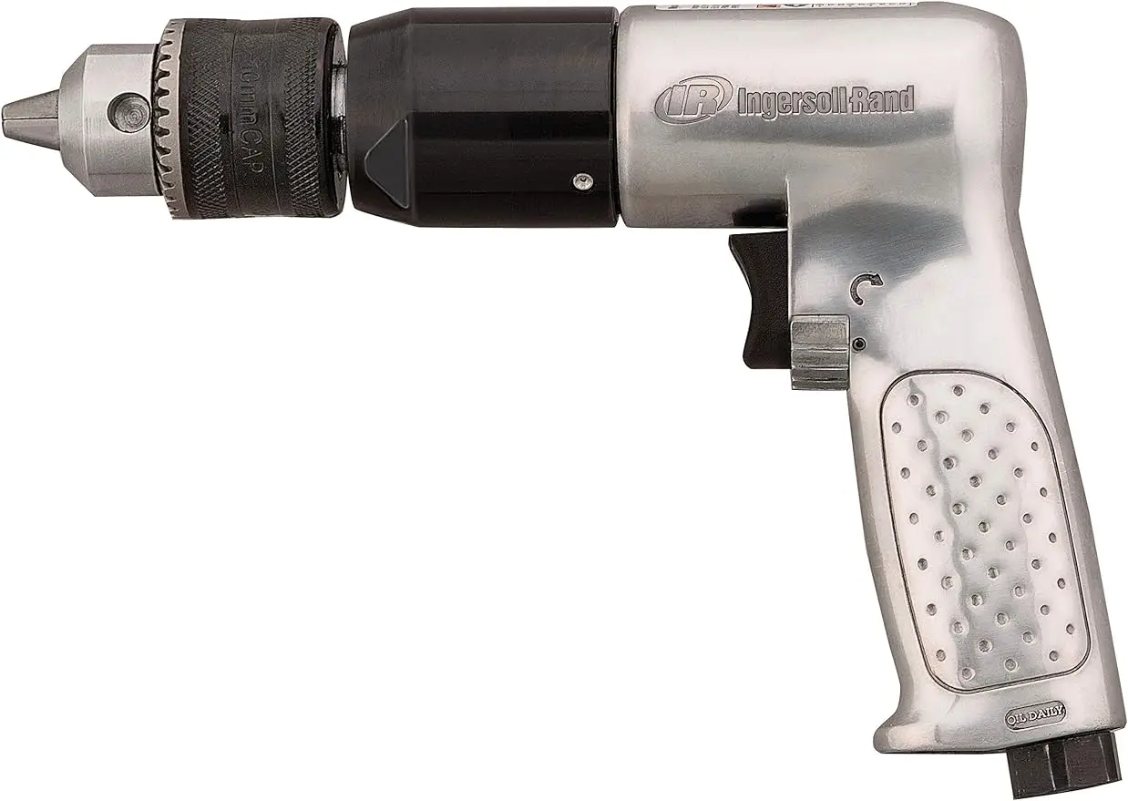 Ingersoll Rand 7803RA 1/2” Reversible Pneumatic Air Drill, Heavy Duty, 400 RPM, Variable Speed Throttle, 5HP Motor