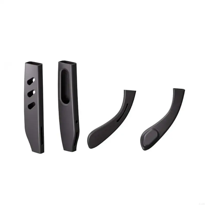 Glasses Temple Sleeve Set, Silicone Anti Slip Grip Covers, Slip On Temple and Tip Sleeves for Commuting, Office Wear, F19E