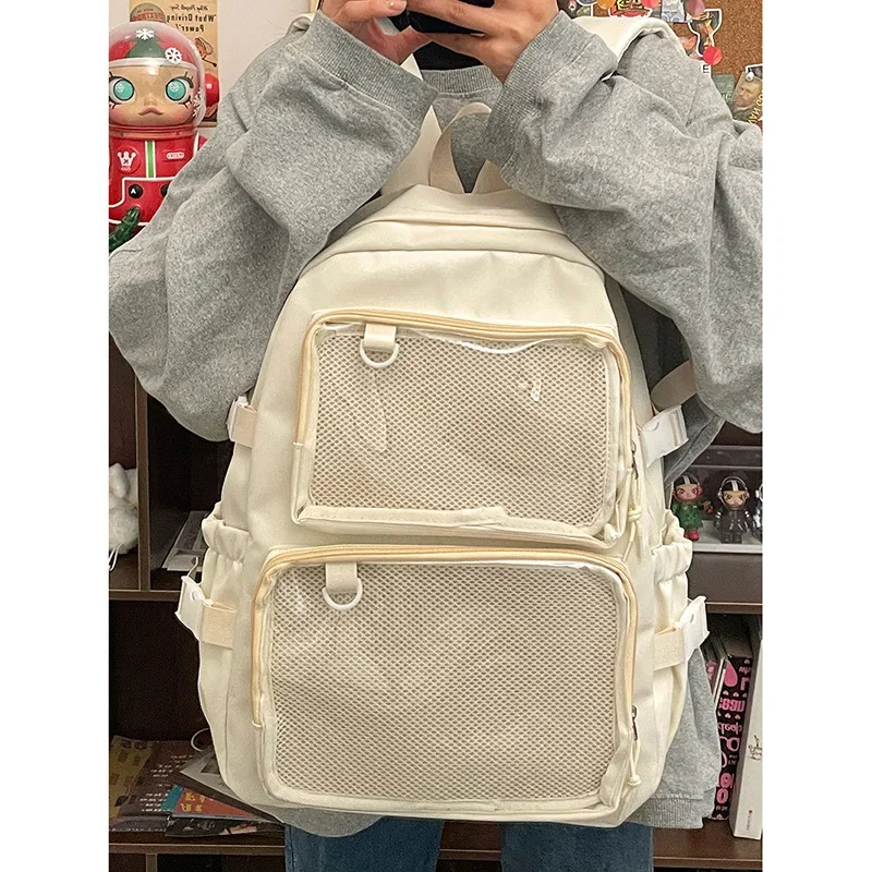 Japanese Backpack Women Kawaii Itabag Women New 2024 Transparent Large Capacity Ita Backpack School Bags for College Student JK