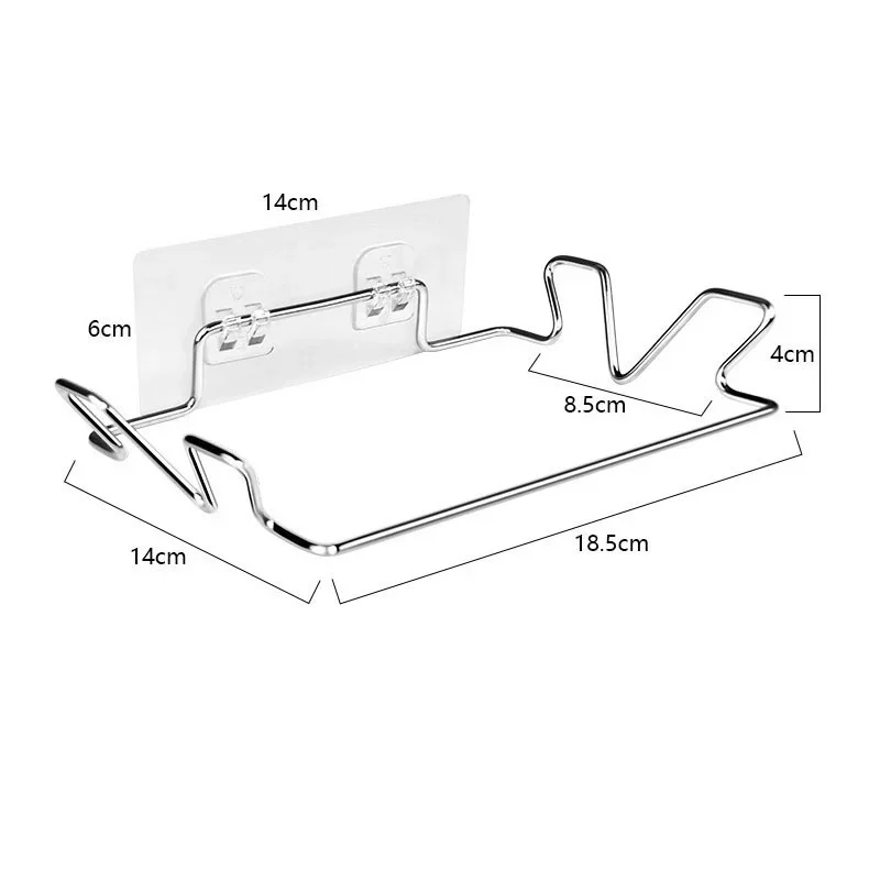 Stainless Steel Closet Garbage Kitchen Storage Household Supplies Punch-free Bracket Trash Can Rack Cabinet Door