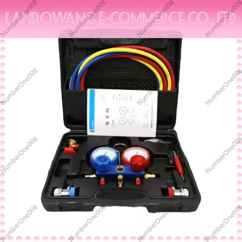 1234YF R1234yf Air Conditioning Refrigerant Kit, Automotive AC Pressure Diagnostic Gas Snow Kit with Adapters